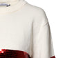 Dolce & Gabbana White Sequined Crew Neck Pullover Sweater