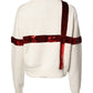 Dolce & Gabbana White Sequined Crew Neck Pullover Sweater