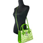 Michael Kors Hamilton Small Leather Zebra Print Satchel Crossbody Jungle Green