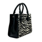 Michael Kors Hamilton Small Leather Zebra Print Satchel Crossbody Black/White