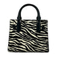 Michael Kors Hamilton Small Leather Zebra Print Satchel Crossbody Black/White