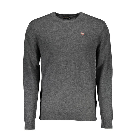 Napapijri Gray Wool Men Sweater Mens Sweater
