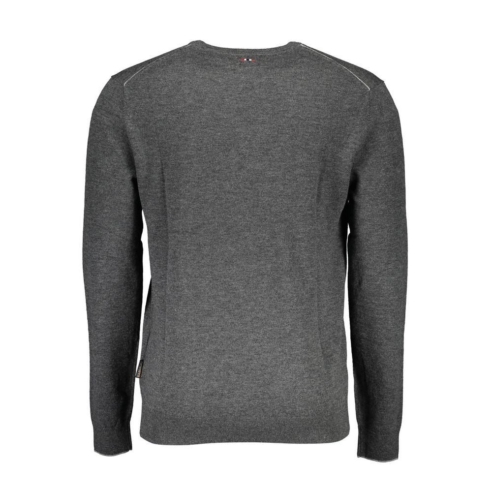 Napapijri Gray Wool Men Sweater Mens Sweater