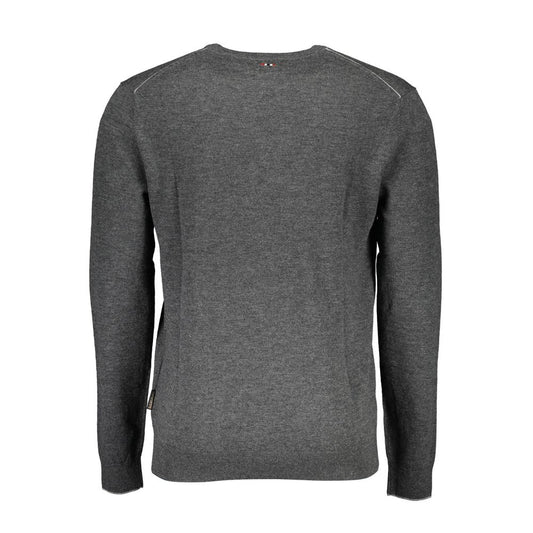 Napapijri Gray Wool Men Sweater Mens Sweater