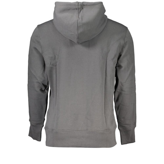 Calvin Klein Elegant Gray Hooded Sweatshirt Mens Sweater