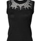 Dolce & Gabbana Black Lace Sheer Crew Neck Sleeveless Top