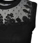 Dolce & Gabbana Black Lace Sheer Crew Neck Sleeveless Top