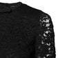 Dolce & Gabbana Black Lace STAFF Crew Neck Long Sleeves Top