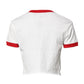 Dolce & Gabbana White Printed Round Neck Cropped Top T-shirt