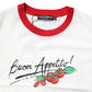 Dolce & Gabbana White Printed Round Neck Cropped Top T-shirt