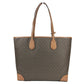 Michael Kors Eva Large Stripe Travel Tote Bag Plus Pouch Brown