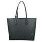 Michael Kors Eva Large Stripe Travel Tote Bag Plus Pouch Black