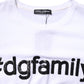 Dolce & Gabbana White #DGFamily Print Cotton Crew Neck T-shirt