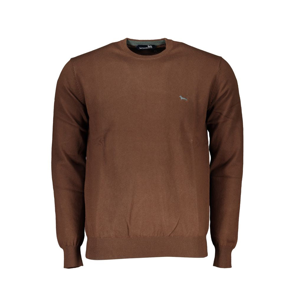 Harmont & Blaine Elegant Crew Neck Embroidered Sweater Mens Sweater