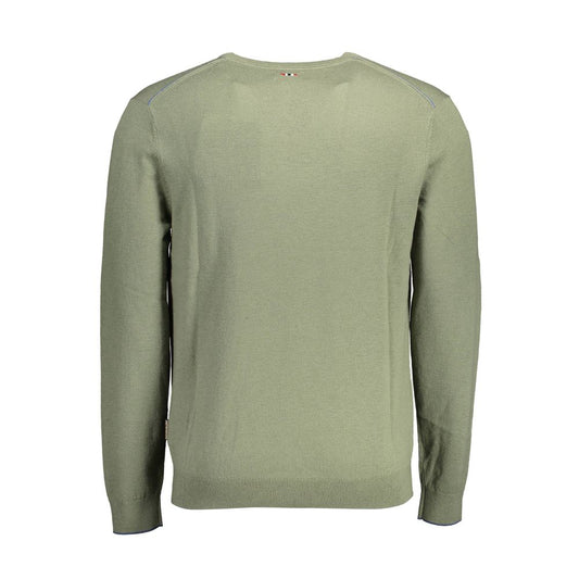 Napapijri Green Wool Men Sweater Mens Sweater