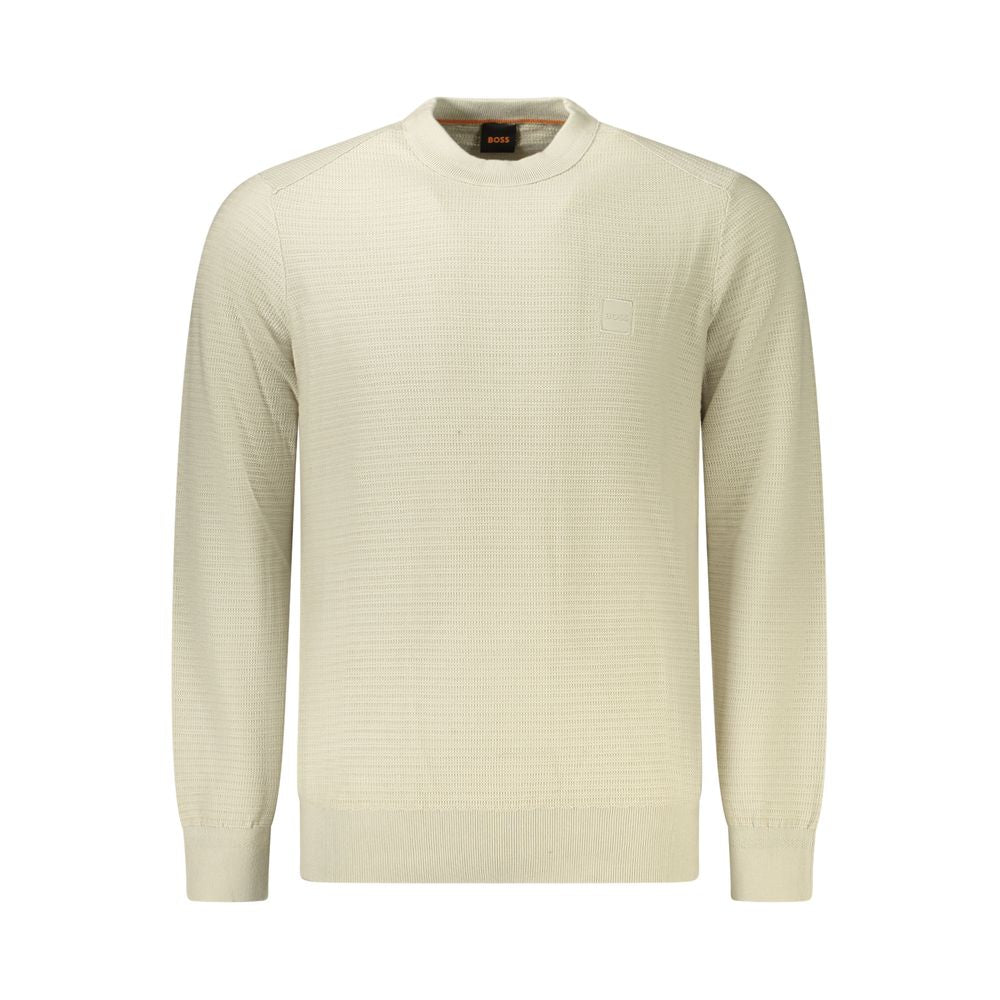 Hugo Boss Beige Cotton Men Sweater Mens Sweater