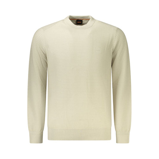 Hugo Boss Beige Cotton Men Sweater Mens Sweater