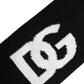 Dolce & Gabbana Black White DG Cashmere Knitted Headband Hat