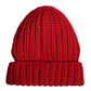 Dolce & Gabbana Red Solid Wool Knitted Winter Beanie Hat