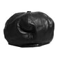 Dolce & Gabbana Black Calf Newsboy Capello Cabbie Hat