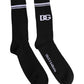 Dolce & Gabbana Black Cotton DG Logo Mid Calf Men Socks