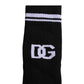 Dolce & Gabbana Black Cotton DG Logo Mid Calf Men Socks