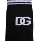 Dolce & Gabbana Black Cotton Logo Mid Calf Men Socks