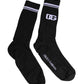 Dolce & Gabbana Black Cotton Logo Mid Calf Men Socks