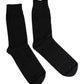 Dolce & Gabbana Black Solid Stretch Mid Calf Men Socks