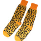 Dolce & Gabbana Yellow Black Print Mid Calf Men Socks