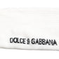Dolce & Gabbana White Black DG Logo Print Stretch Mid Calf Socks