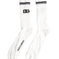 Dolce & Gabbana White Black DG Logo Print Stretch Mid Calf Socks