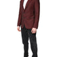 Dolce & Gabbana Maroon Wool Slim Fit Men Coat Jacket Blazer