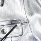 Dolce & Gabbana Silver Cotton Button Down Denim Biker Jacket