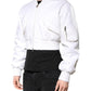 Dolce & Gabbana White Nylon Full Zip Cropped Bomber Jacket