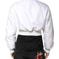 Dolce & Gabbana White Nylon Full Zip Cropped Bomber Jacket