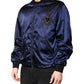 Dolce & Gabbana Blue Nylon DG Crown Full Zip Bomber Jacket