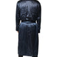 Dolce & Gabbana Blue Solid Silk Men Wrap Robe Coat Jacket