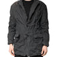 Dolce & Gabbana Black Solid Cotton Collared Coat Jacket