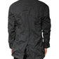 Dolce & Gabbana Black Solid Cotton Collared Coat Jacket