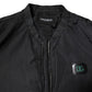 Dolce & Gabbana Black Nylon Logo Full Zip Bomber Jacket