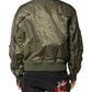 Dolce & Gabbana Green Nylon Full Zip Men Bomber Jacket