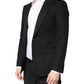 Dolce & Gabbana Black Cotton Single Breasted Men Coat Blazer