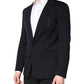 Dolce & Gabbana Black Wool Single Breasted Coat Suit Blazer