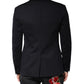 Dolce & Gabbana Black Wool Single Breasted Coat Suit Blazer