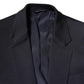Dolce & Gabbana Black Wool Single Breasted Coat Suit Blazer