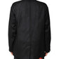 Dolce & Gabbana Black Linen Single Breasted Men Coat Blazer