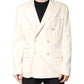 Dolce & Gabbana Beige Cashmere Double Breasted Coat Blazer