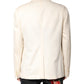 Dolce & Gabbana Beige Cashmere Double Breasted Coat Blazer