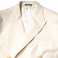 Dolce & Gabbana Beige Cashmere Double Breasted Coat Blazer